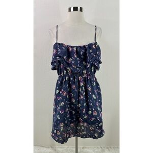 Gianni Bini Floral Ruffle Spaghetti Strap Mini Dress